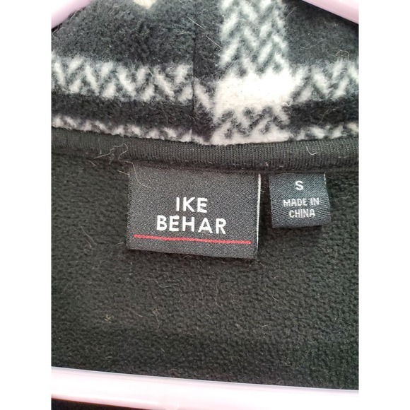 IKE BEHAR Coat Women Small Black White Plaid Collar Double Breasted Button Front - Picture 5 of 8